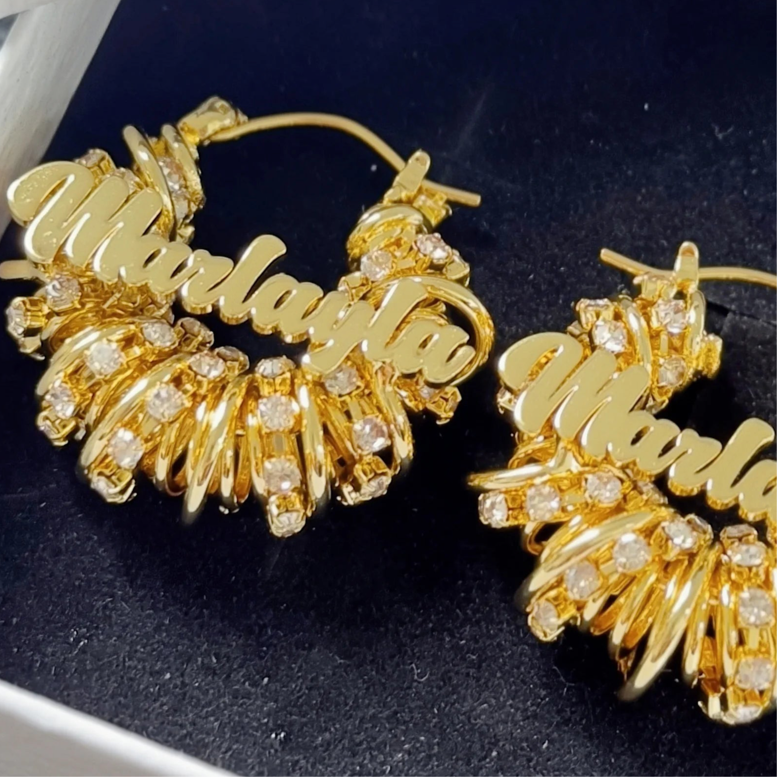 Chunky Bling Wrap Earrings 30mm