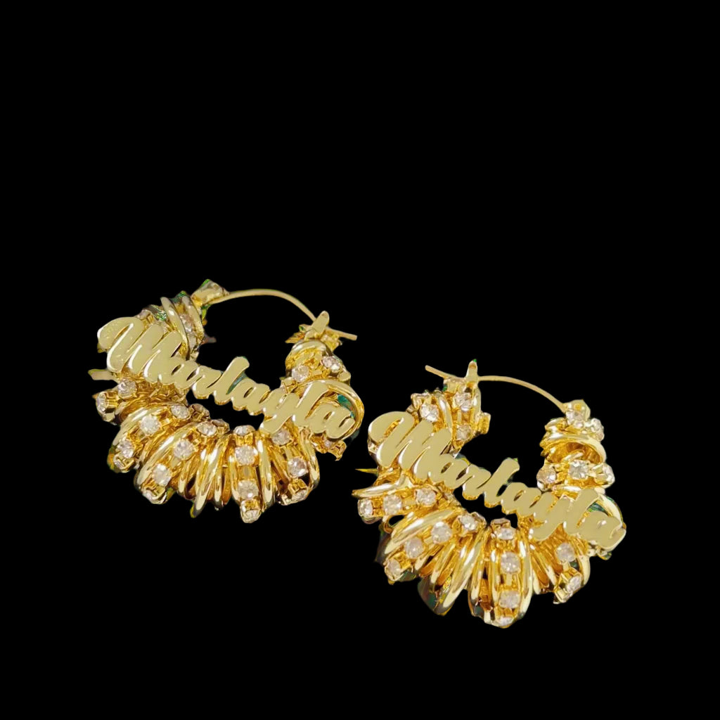 Chunky Bling Wrap Earrings 30mm