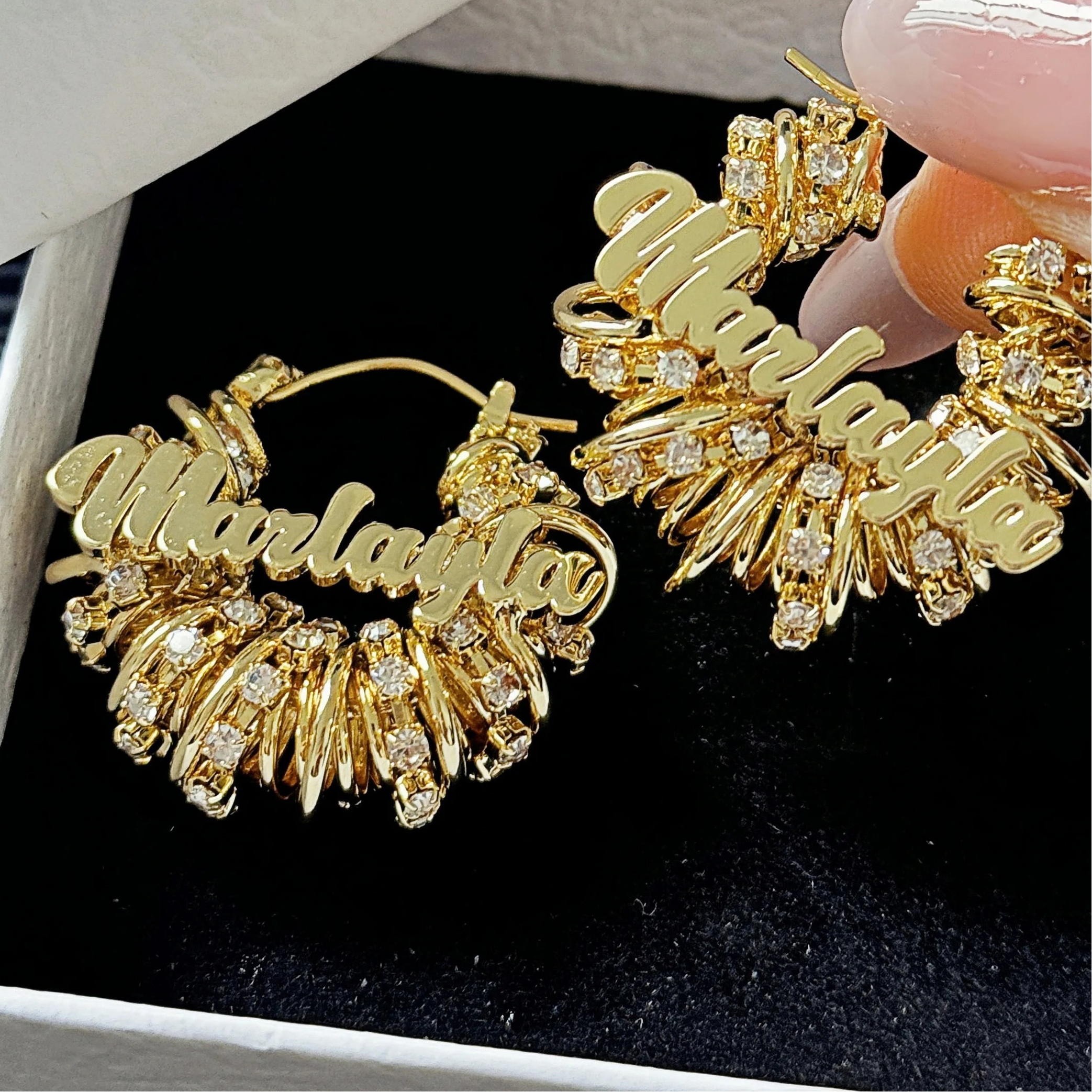 Chunky Bling Wrap Earrings 30mm