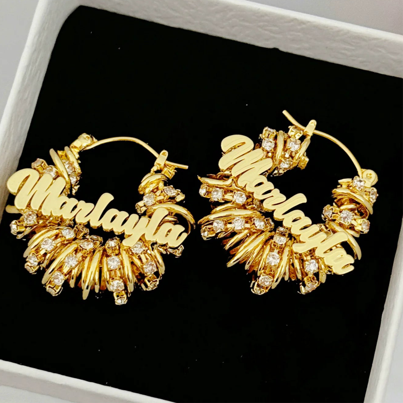 Chunky Bling Wrap Earrings 30mm
