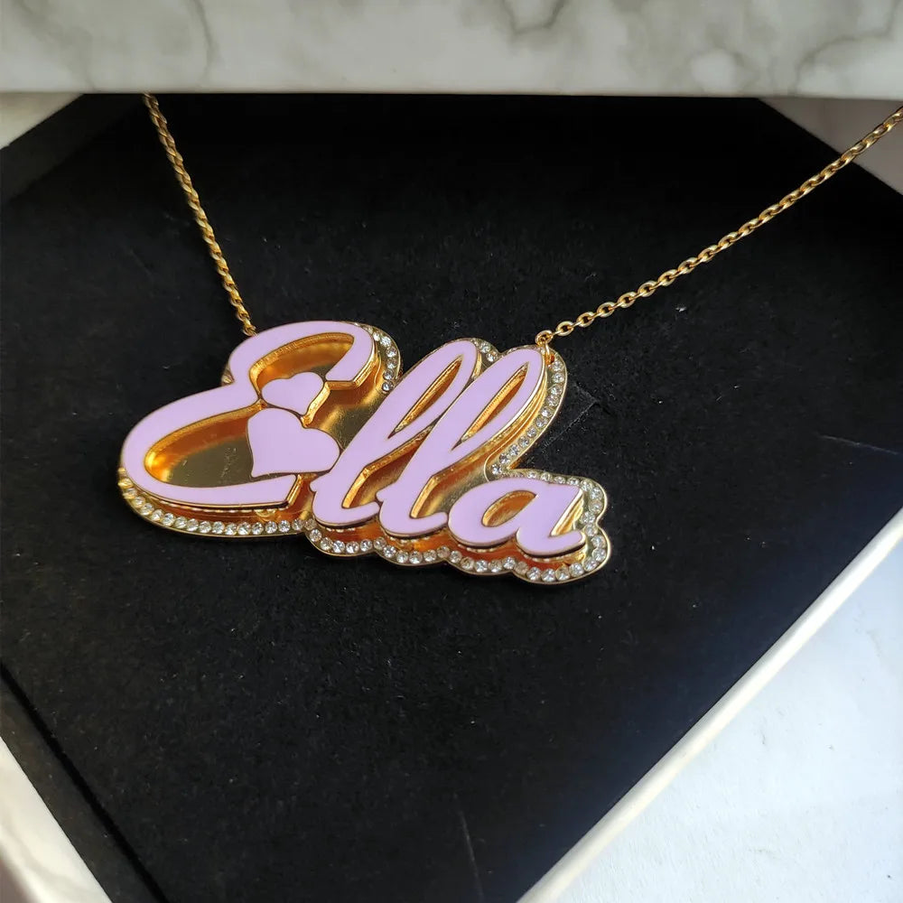 Enamel Double Pendant Necklace