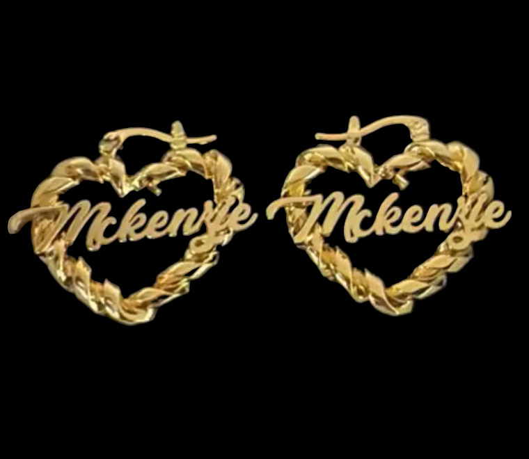 “Twisted Heart”Hoop Earrings 30mm