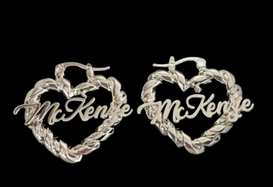 “Twisted Heart”Hoop Earrings 30mm