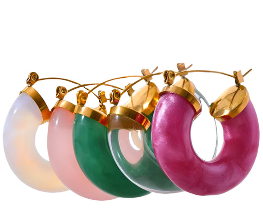 Colorful Resin Hoop Earrings